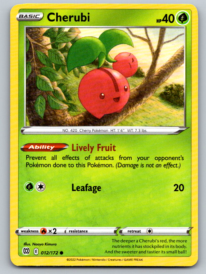 Cherubi 012/172 Common SWSH09: Brilliant Stars Pokemon Near Mint