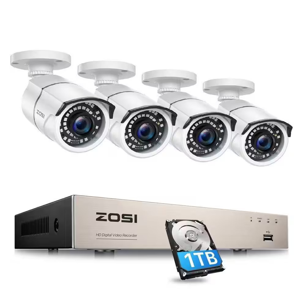 With 4 1080p Wired Cameras, 12