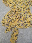 Max Studio Size Small Yellow Floral Ruffle Tie Smocked Short Sleeve Blouse Top — photo 3