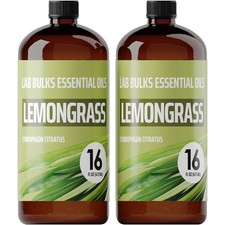 Lab Bulks Lemongrass Essential Oil 16 fl oz (2-Pack) Pure Natural Diffuser Aroma
