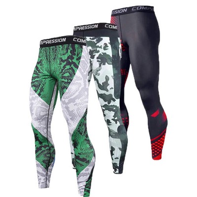 Men Compression Leggings Fit Gym Running Training Beach Workout Skinny Jogging