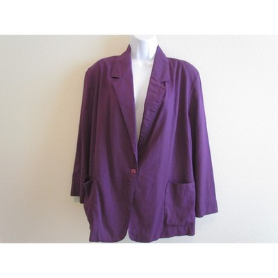 We Too Sportswear Blazer Size 38 Purple Vintage 80s 90s Oversized Jacket