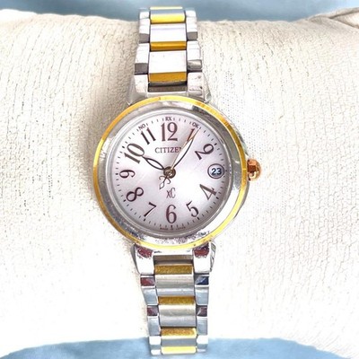 Citizen H058 T016553 Pink Face Watch Radio Solar Timepiece Authentic NA