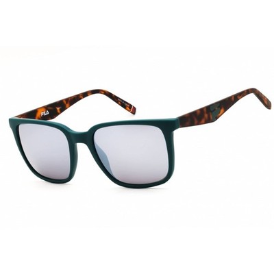 FILA Unisex Sunglasses Green Acetate Full Rim Rectangular Frame SFI188 C02X