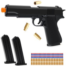 EagleGrove Soft Bullet Toy Gun with Shell Ejecting, Black Toy Pistol Guns with 5