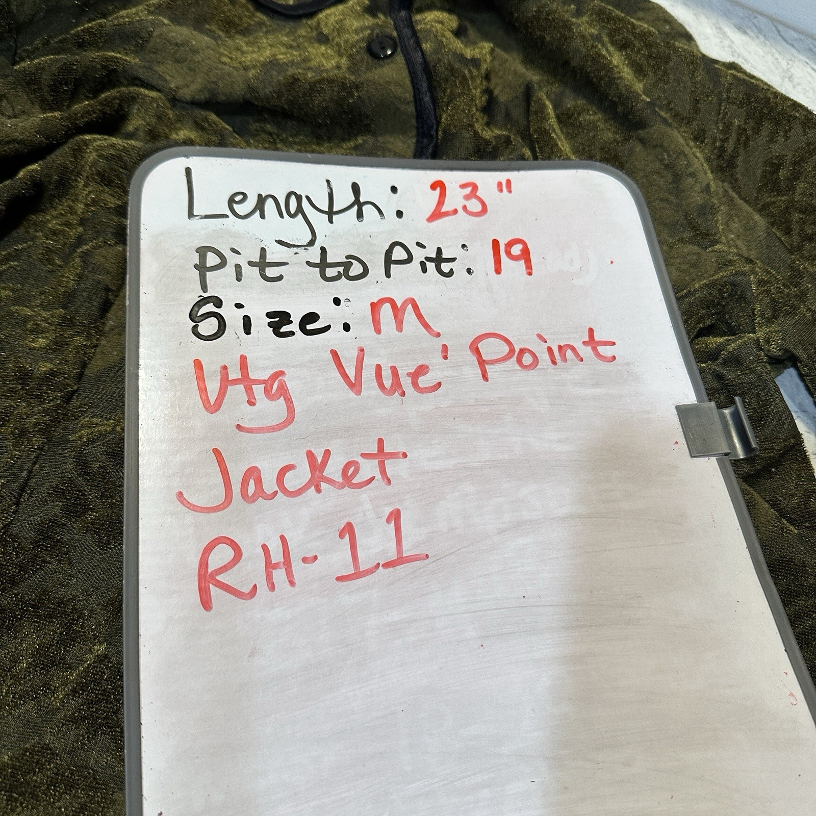 Vue Point Vtg Green Leaf Print Jacket Size M Pete… - image 15