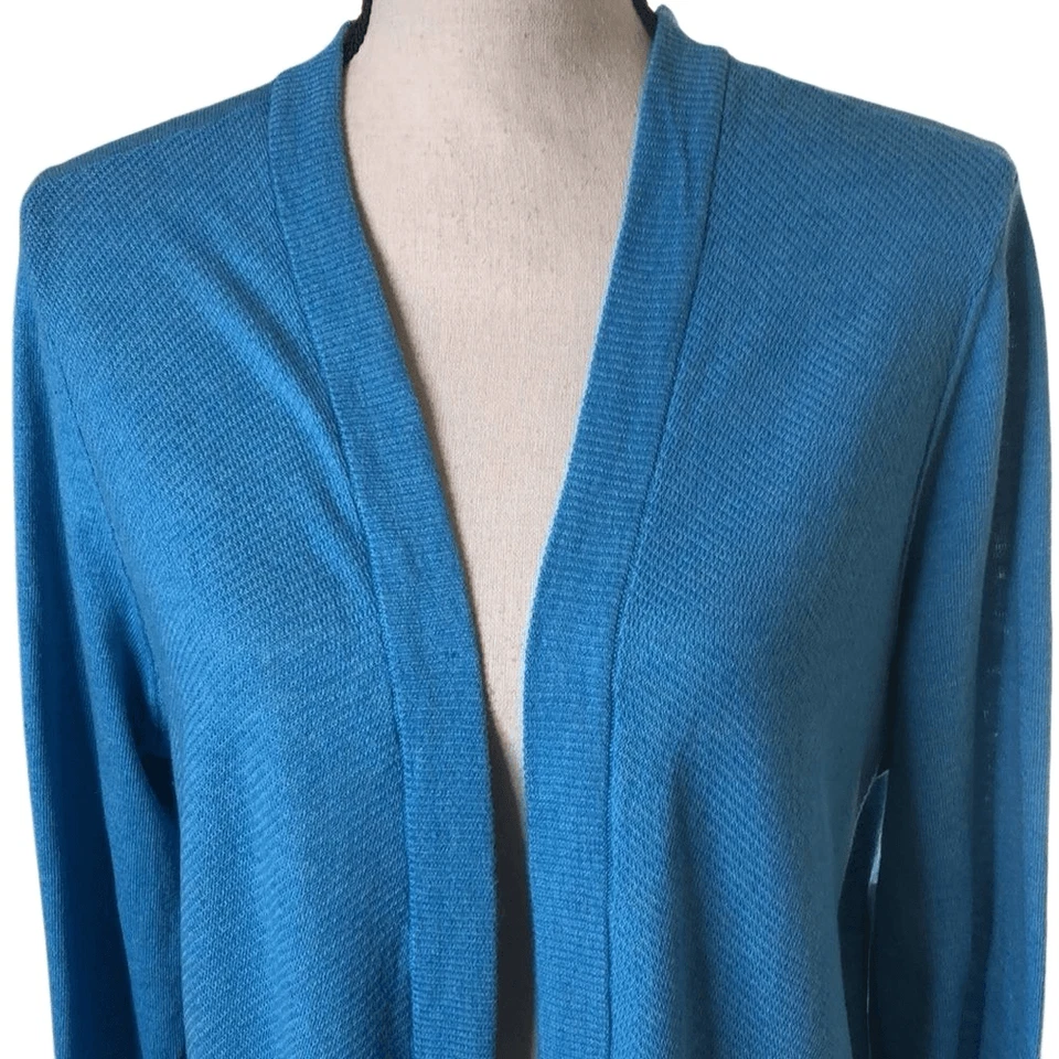 NUEVO AJ Andrea Jovine Azul Teal Cárdigan Abierto Suéter Talla XL NUEVO CON ETIQUETAS Carrera, Informal Foto 2 de 4