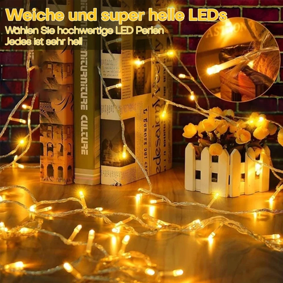 10-100M LED Lichterkette Strom Weihnachtendeko Innen & Außen Party Beleuchtung - Bild 3 von 4