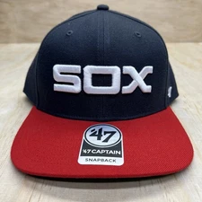 NEW Chicago White Sox '47 Brand Captain Snapback Hat Cap Throwback Blue Red