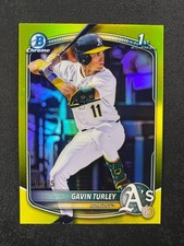 Gavin Turley 2025 Bowman Draft Chrome 1st Yellow Refractor /75 Athletics F598