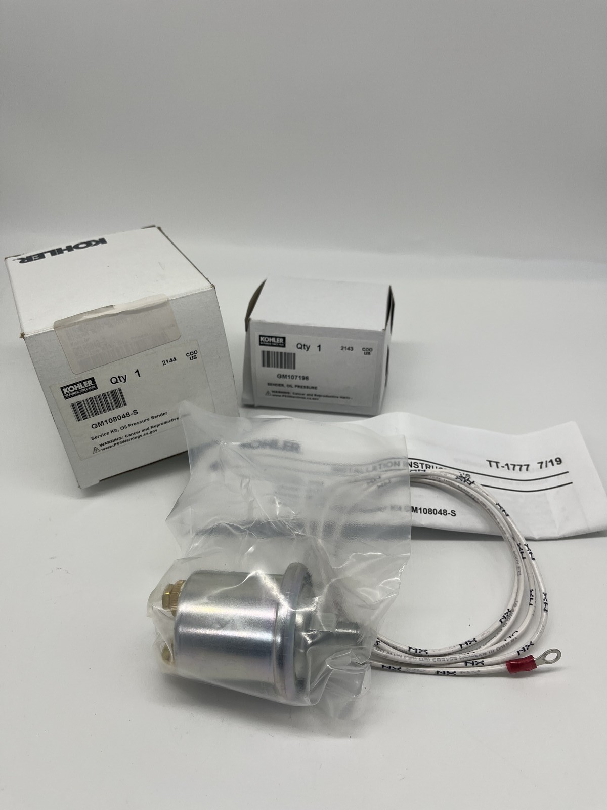 Genuine Kohler GM108048-S Oil Pressure Sender Service Kit 