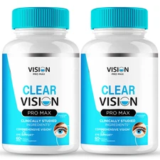 (2 Pack) Clear Vision Pro Max Eye Health Supplements, Eye Vitamin Support Pills
