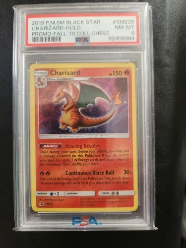 Charizard Holo  2019 P.M.SM. Black Star Graded PSA 8