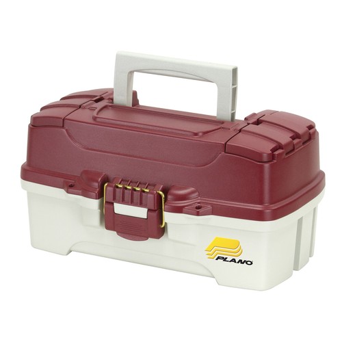 Plano One Size Red Metallic Portable Tackle Box With Cantilever Tray Storage