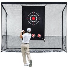 10X11X6.7FT Golf Driving Cage Practice Net For Swing Hitting Kit W/Target Cloth