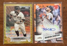 2024 Topps Big League Electric Orange Brandon Crawford Auto + Chrome Gold /50