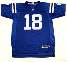 Peyton Manning 18 Indianapolis Colts Jersey YOUTH XL 18-20 NFL Reebok w/ Stains