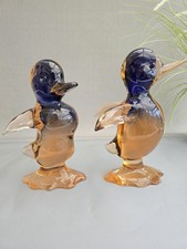 Pair Murano Art Glass Duck
