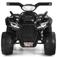 Honeyjoy 6V Kids ATV Quad Electric Ride On Car Toy Toddler w/MP3 LED Light Black