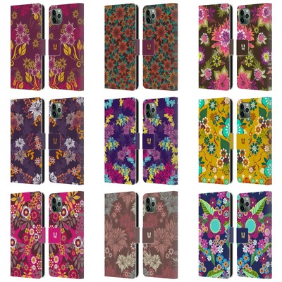 HEAD CASE DESIGNS BOTANICAL ORNAMENTS LEATHER BOOK CASE FOR APPLE iPHONE PHONES