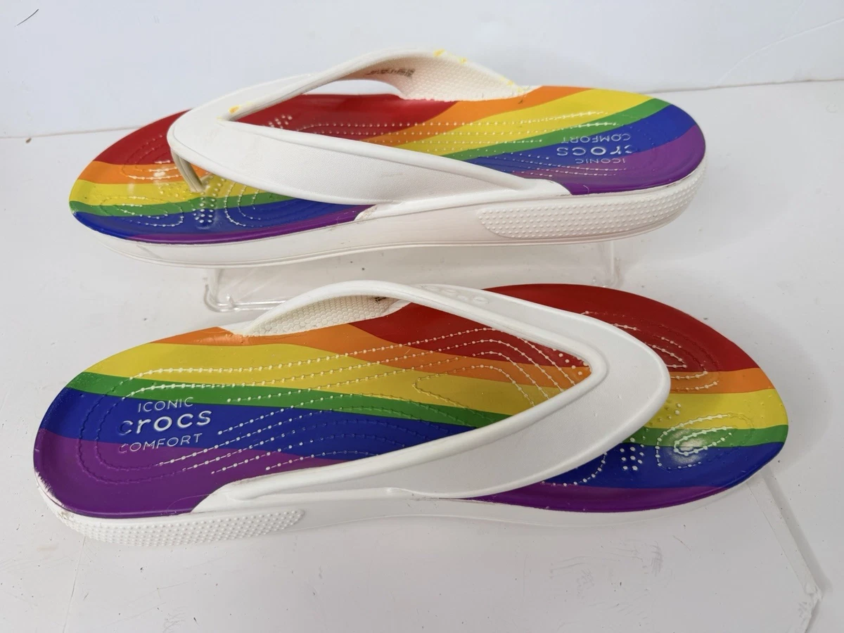 Crocs Mens Thong Rubber White Crocs Flip Flops Sandals Shoes Sz 11 Amazon.com | Crocs Men main image 2