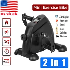 Mini Exercise Bike Pedal Exerciser Machine Foot Arm &Leg Recovery Peddle w/ LCD