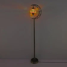 Beautiful Turkish Mosaic Moon Shape Large Floor Lamp Crescent Corner Light