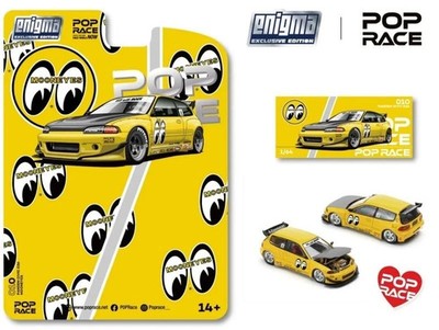 1:64 Pop Race Honda Pandem Civic EG6 Mooneyes #PR64-010