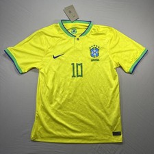 Nike Brazil Dri Fit Home Soccer Jersey World Cup Neymar Jr 10 L Made In Brazil