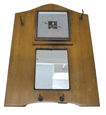 Wall Weather Station Barometer With Mirror & Key Rack