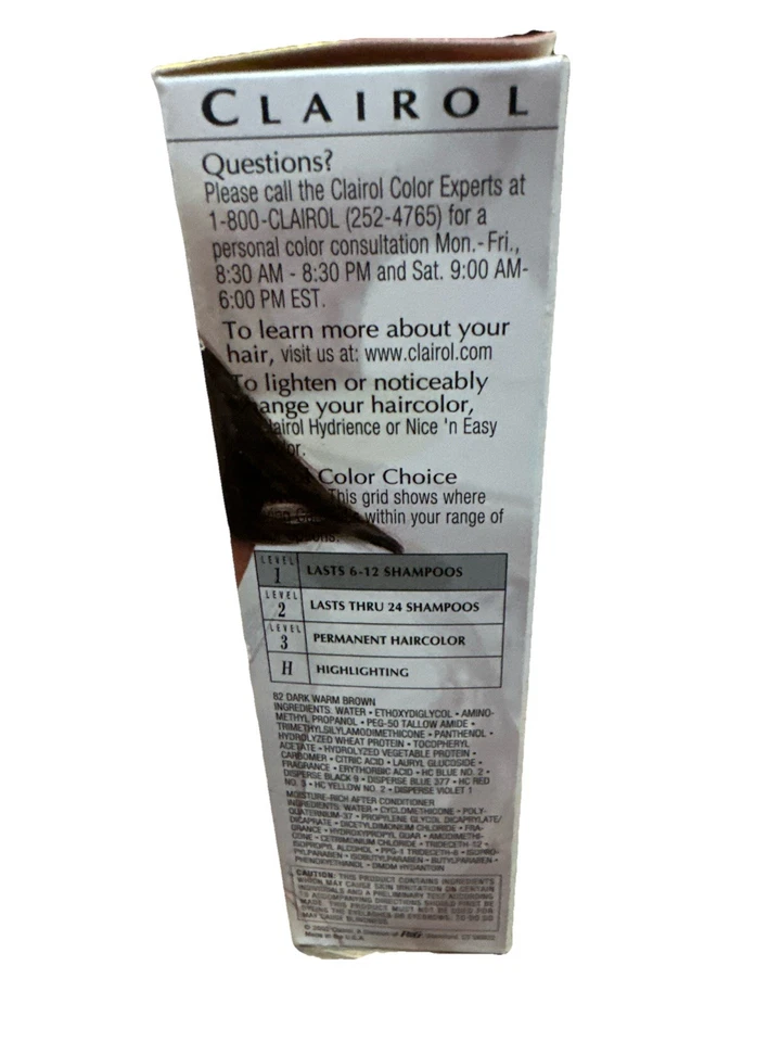 Clairol Loving Care Color Crème  82 Dark Warm Brown New Rare Lasts 6-12 Shampoos - Image 2 of 4