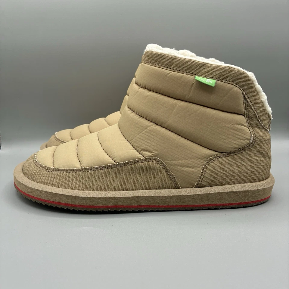 Botas al tobillo Sanuk Puff N Chill Puffer para mujer 8 bronceadas acolchadas Foto 3 de 4