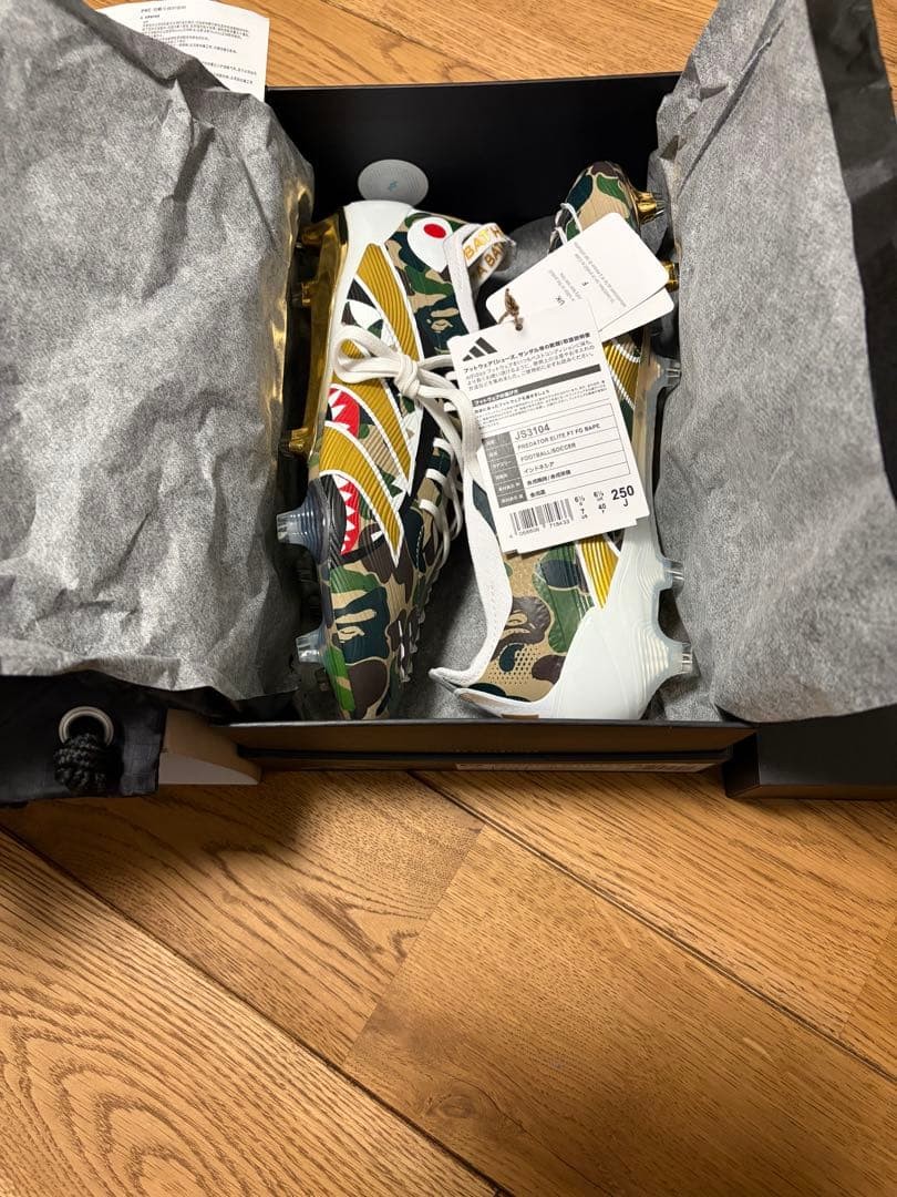 BAPE adidas Predator Elite Soccer Cleats 25cm (US 7) Hemp/Gold/White Unused thumbnail 6