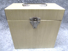 1950's-60's Metal Case/Box With Wood Print For 7"/45 rpm Vinyl Records 25 Ct.
