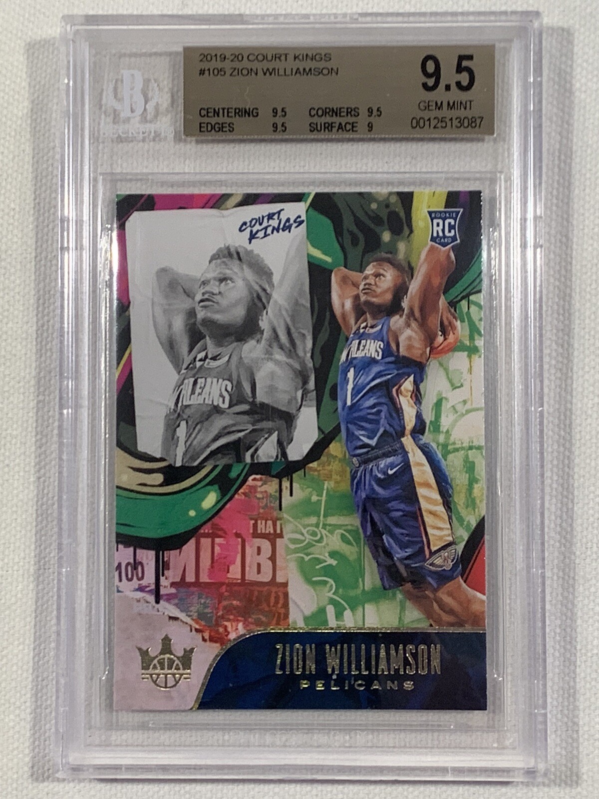 HOT!! 2019-20 Court Kings Zion Williamson RC #105 - SP - BGS9.5  Low Pop HOT!!