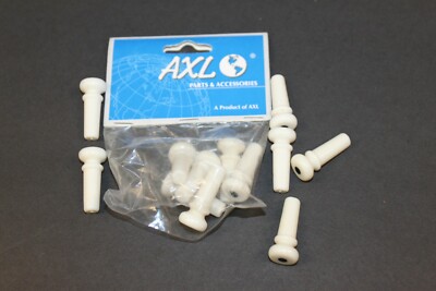 AXL Guitar PG-121 Ivoroid Guitar End Pins, with Black Dots 12 Pack, NOS