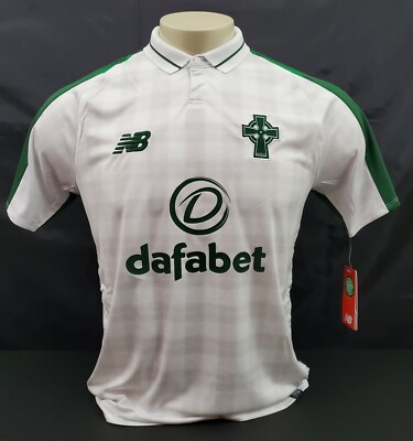 New Balance Celtic FC Away Jersey, White/Green, Size S