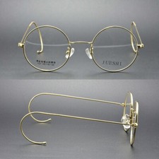 Classic Antique Eyeglass Frames Gold Wire Round Eyewear Vintage Glasses 46mm