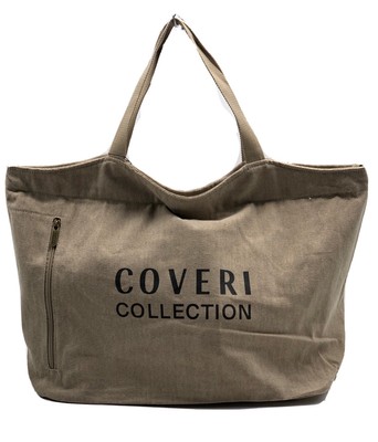 Borsa Coveri Collection Beige Sacca Tessuto Città/Mare Due Manici Cerniere  | eBay