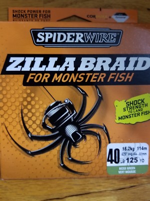 SPIDERWIRE ZILLA BRAID 125YD MOSS GREEN FISHING LINE 40 LB