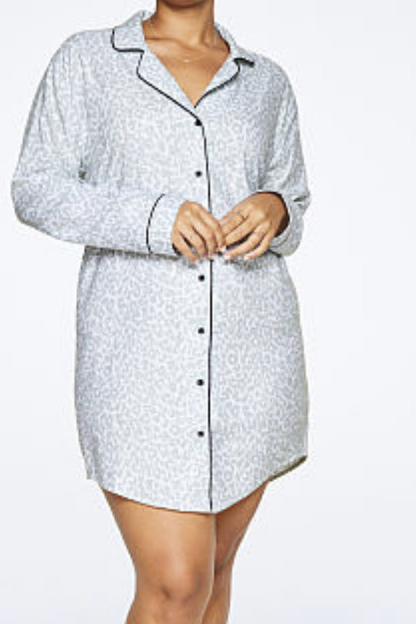 flannel pajama shirt dress Flannel Sleep Dress, Print, S - Women's Pajama Tops