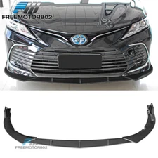 For 21-24 Toyota Camry LE 4DR Carbon Fiber Print PP Front Bumper Lip Spoiler 3PC