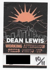 DEAN LEWIS  AUTHENTIC 2021 USED TOUR CONCERT SATIN BACKSTAGE PASS