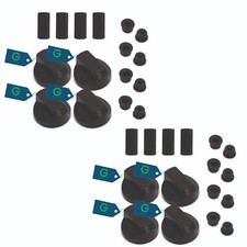KIT 8 PZ MANOPOLE POMELLI UNIVERSALI CUCINA PIANO COTTURA NERO CON RACCORDI VARI