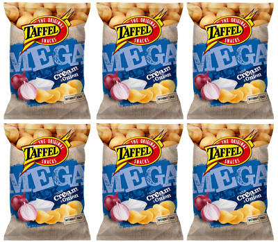 6 TAFFEL CREAM & ONION Flavor Potato Chips Bags Snacks 250g 8.8oz