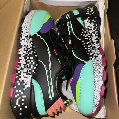 Puma Girls RS-0 Game Error Sneaker Shoes 36811401 Black Green Pink