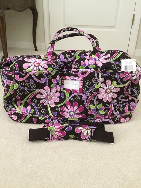 vera bradley purple punch rolling luggage