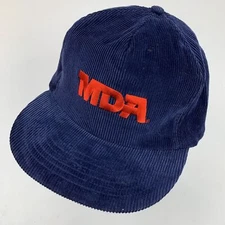 MDA Blue Corduroy Ball Cap Hat Snapback Baseball