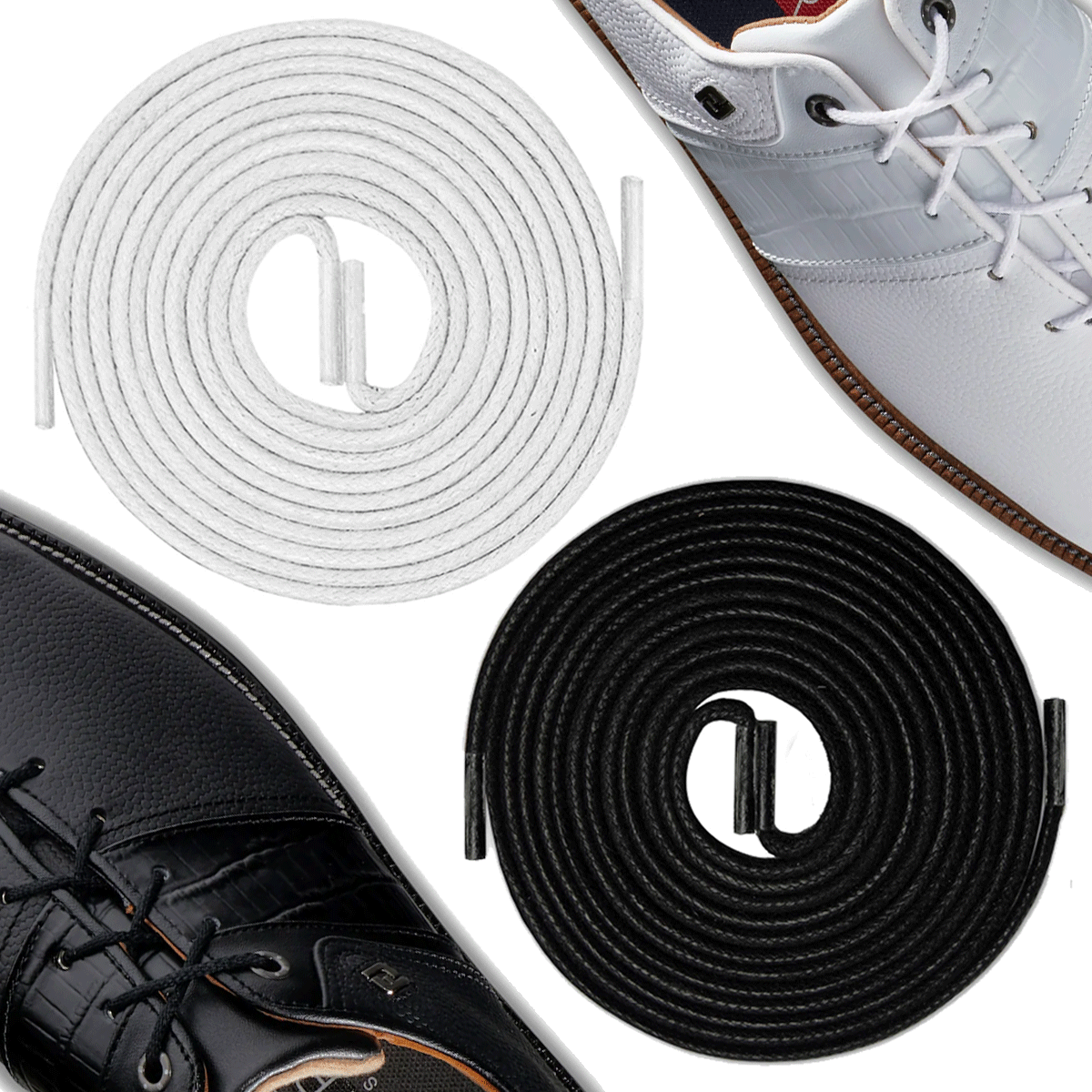 MASTERS GOLF SHOE LACES / WAXED & WATERPROOF / ROUND 75CM GOLF SHOE