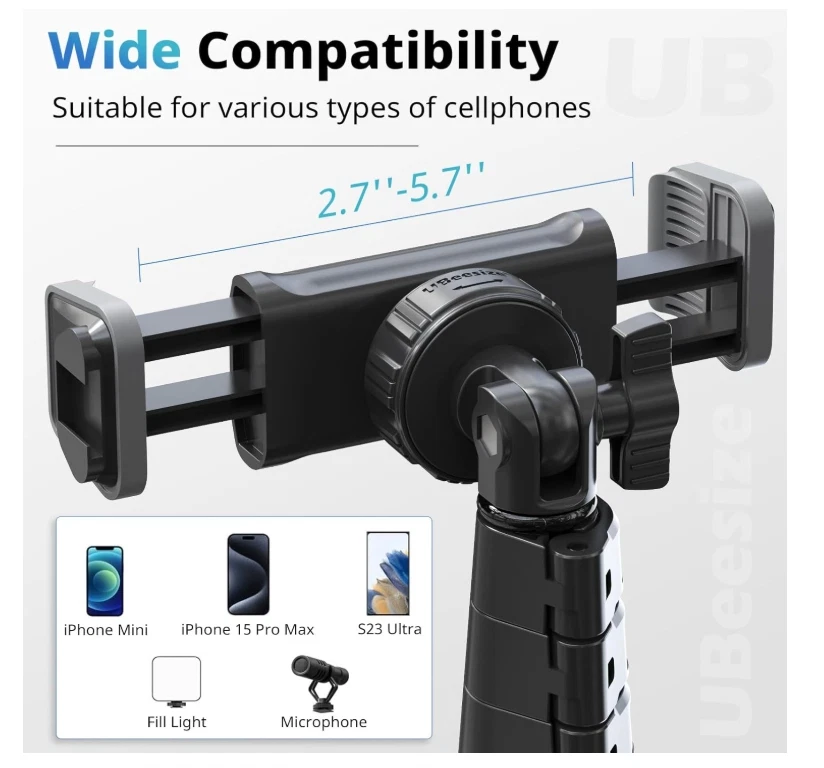 62 inches Selfie Stick Tripod with Remote Portable for iPhone and Android Phones - Image 3 of 4